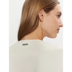Natural Sheen Ls Draped Blouse