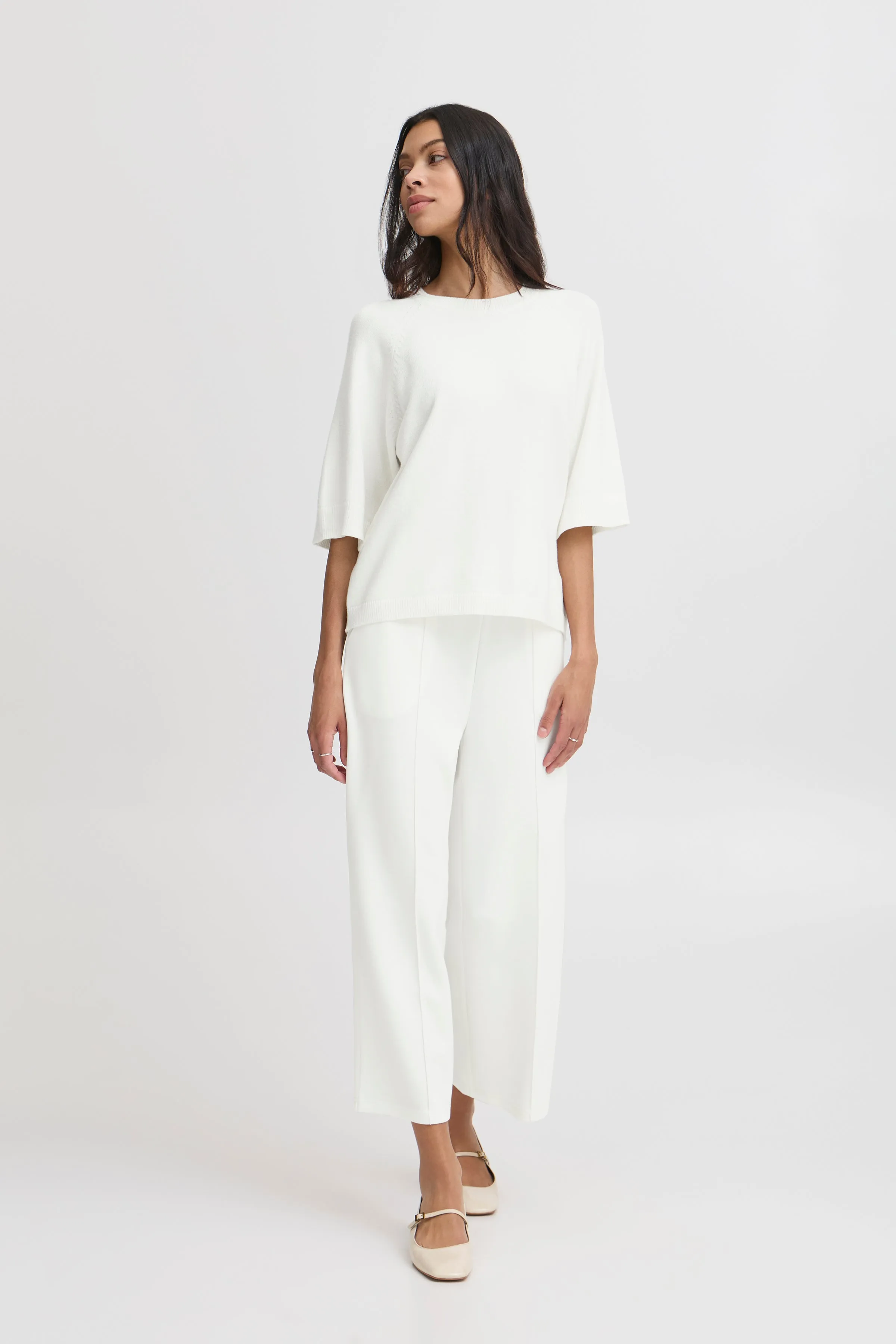 Nonina Loose Short Sleeve Jumper | Marshmallow