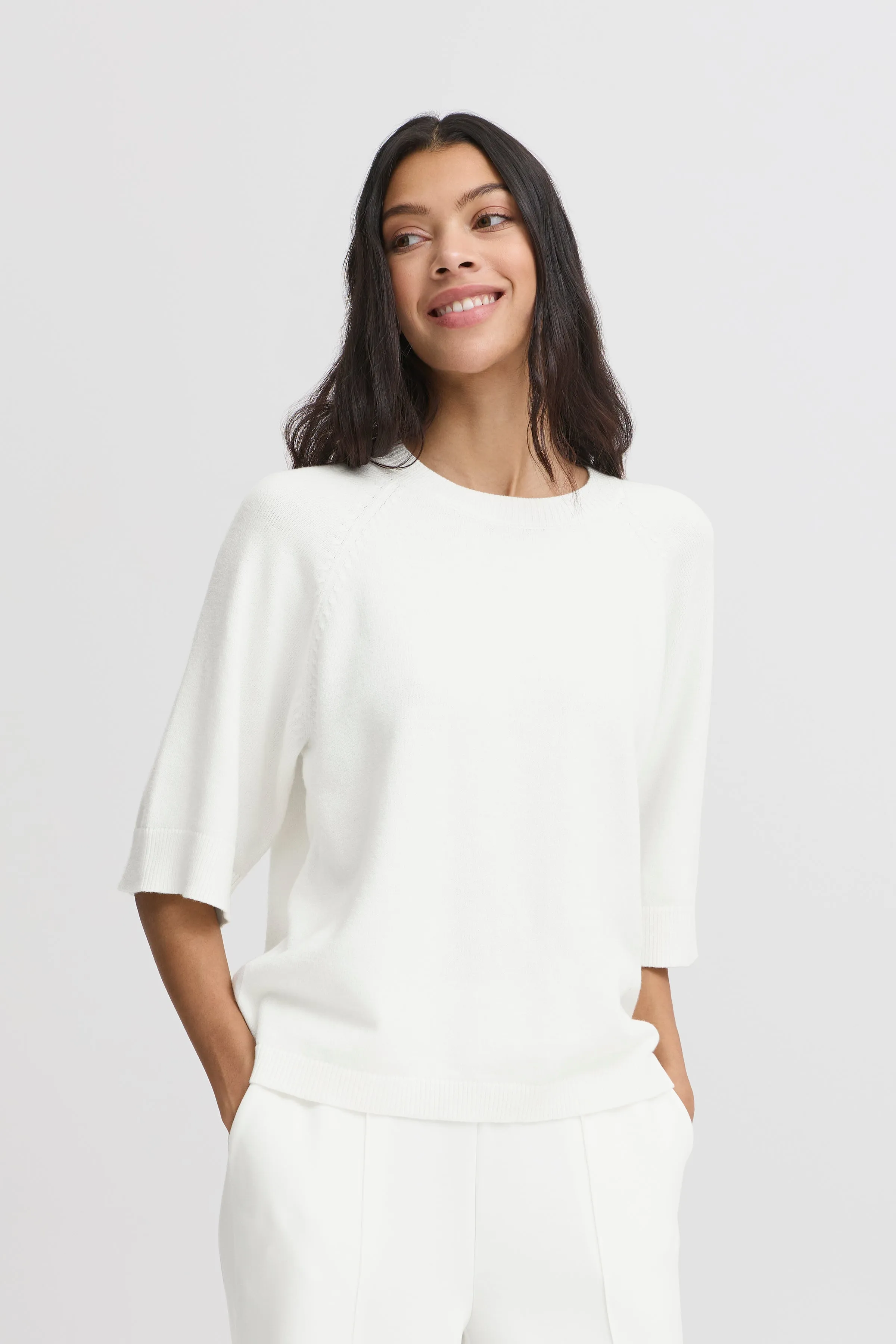 Nonina Loose Short Sleeve Jumper | Marshmallow