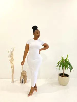 Not So Basic T-Shirt Maxi Dress in White