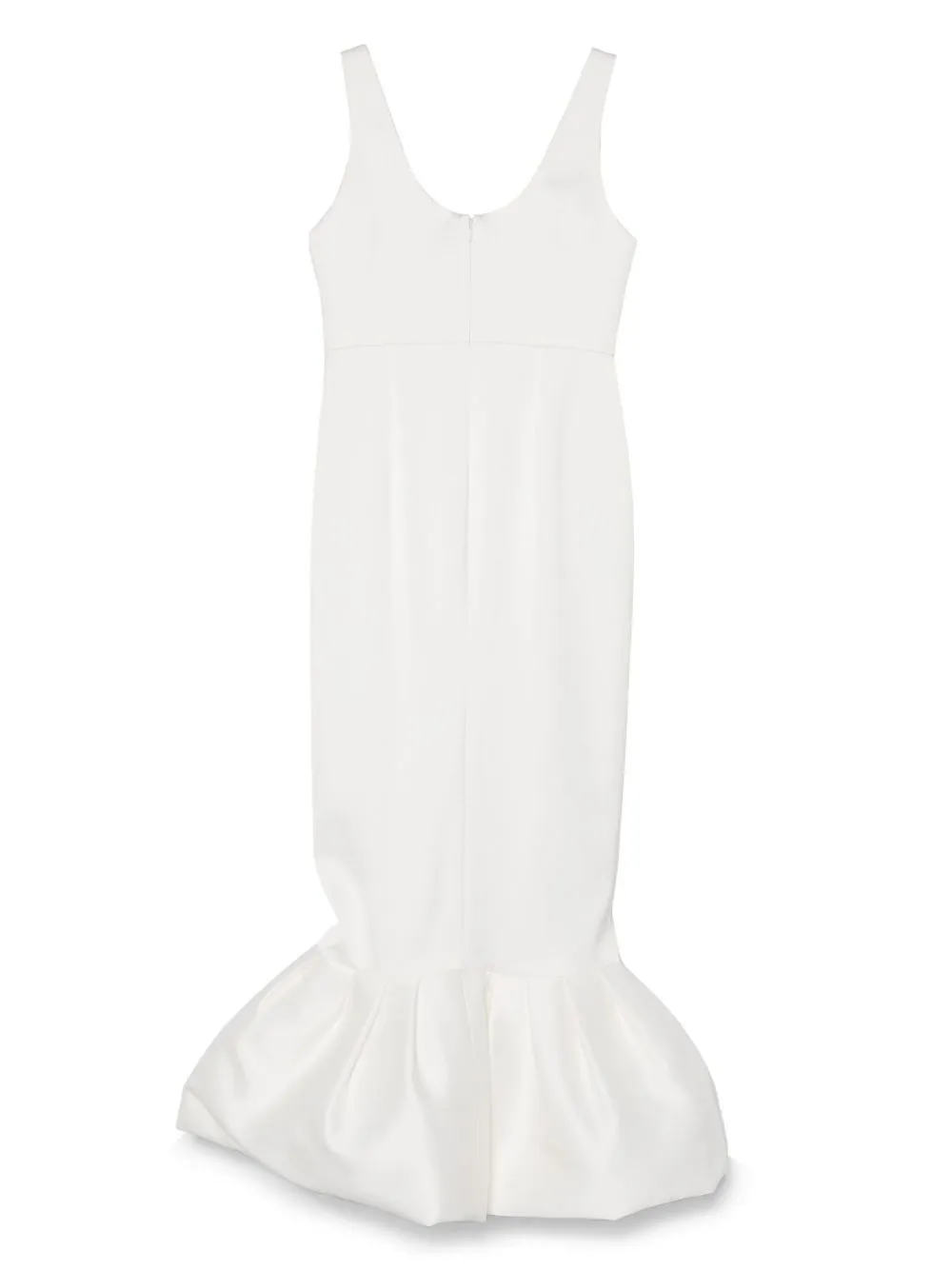 Nyanlända vit ärmlös peplum hemklänning