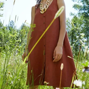 Nymphea Dress in Mahogany