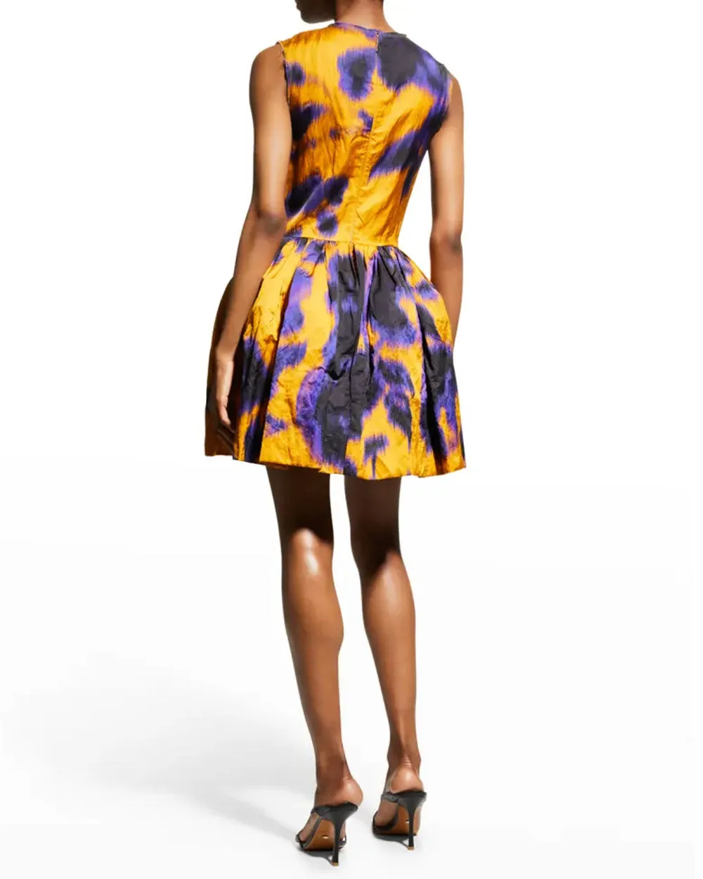 Ocher Plum Printed Peplum Mini Dress