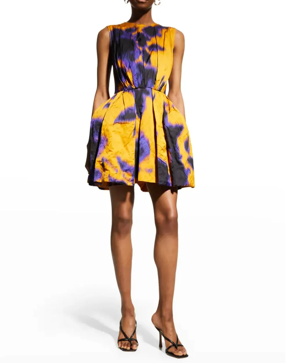 Ocher Plum Printed Peplum Mini Dress