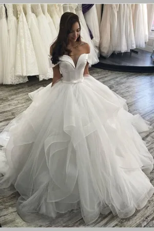 Off-the-shoulder Layers Tulle Wedding Dresses in Dubai