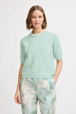 Ossy Short Sleeve Knit | Blue Haze Melange