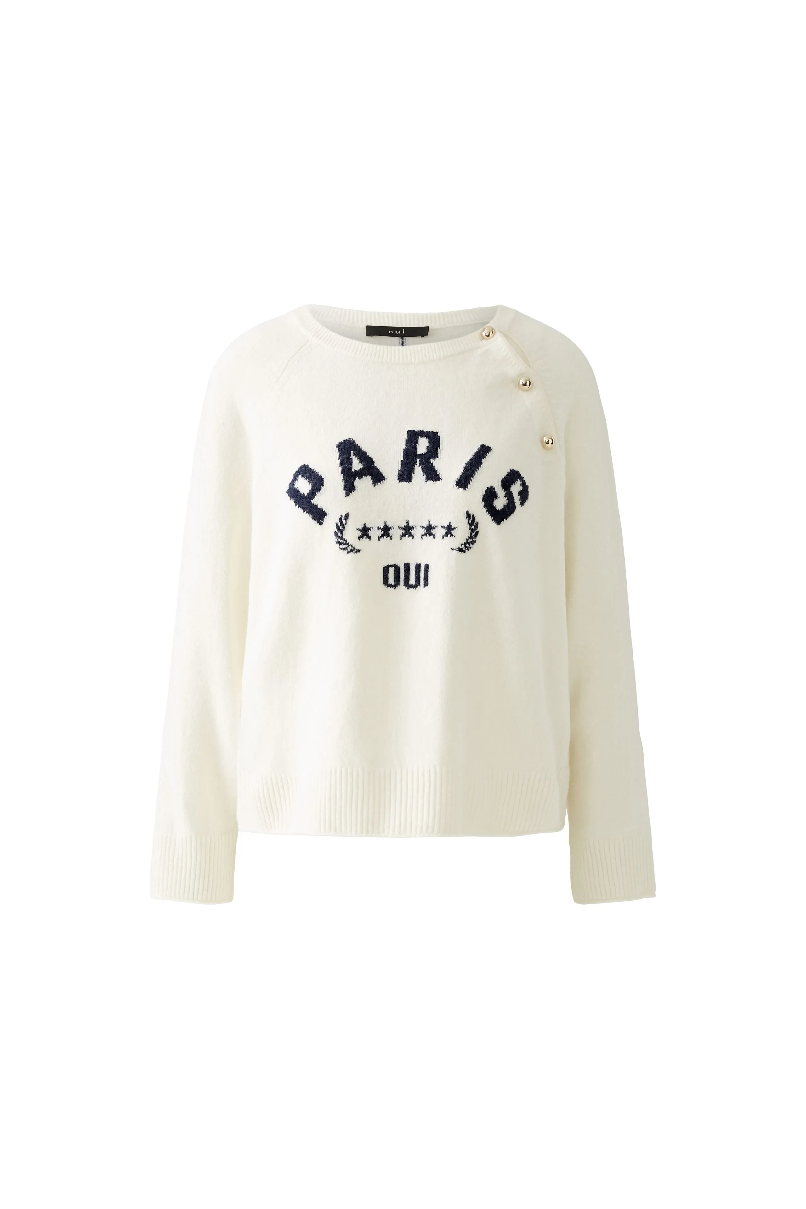 Oui Paris Off-White Cotton Blend Jumper