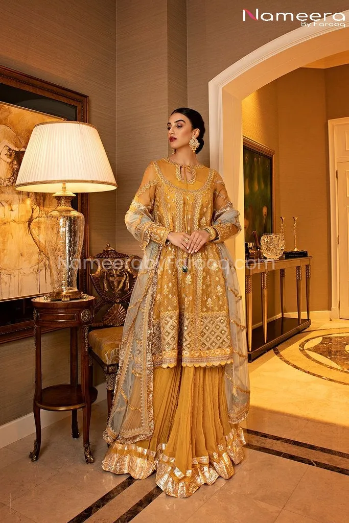Pakistani Sharara Suit for Mehndi Party Online #BP193