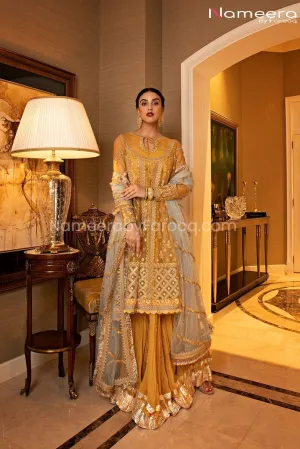 Pakistani Sharara Suit for Mehndi Party Online #BP193