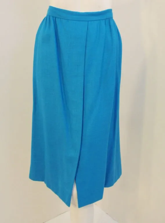 PAULINE TRIGERE 1960s Turquoise Skirt Suit Set