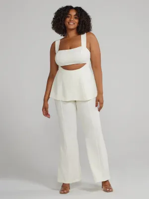 Peplum Waist Cutout Sleeveless Jumpsuit