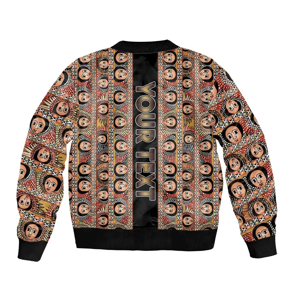 Personalized Ethiopia Bomber Jacket Ethiopian Tewahedo Angel Orthodox Black Color LT15