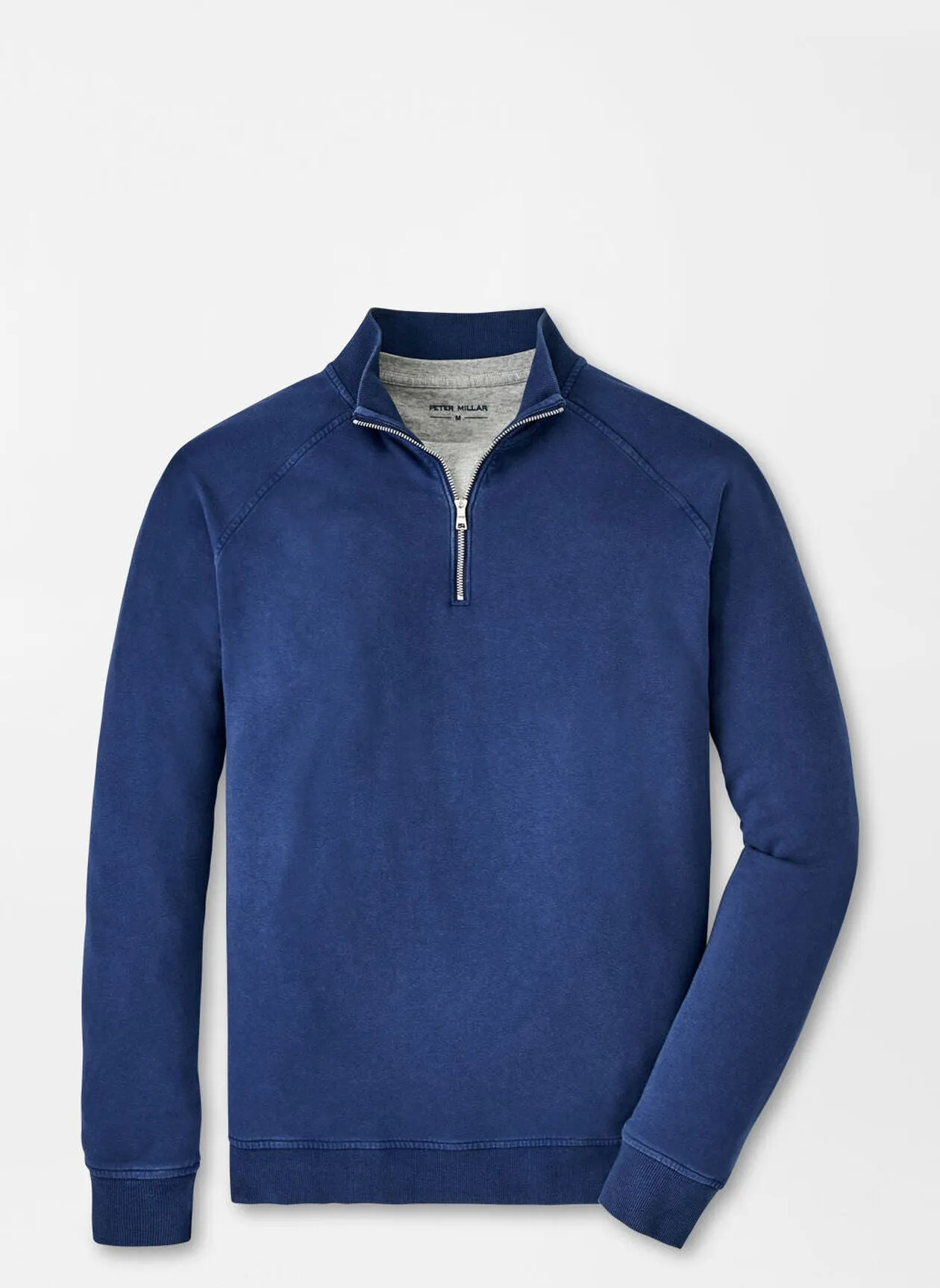 Peter Millar Mens Classic Fit Lava Wash Quarter Zip - WASHED NAVY