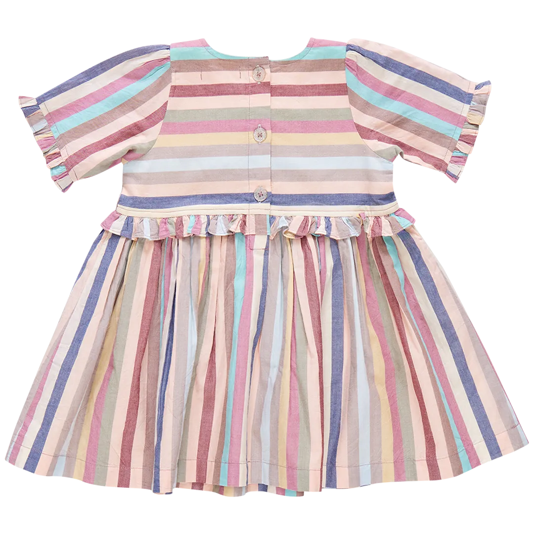 Pink Chicken Girls Raquel Dress - Multi Vintage Stripe