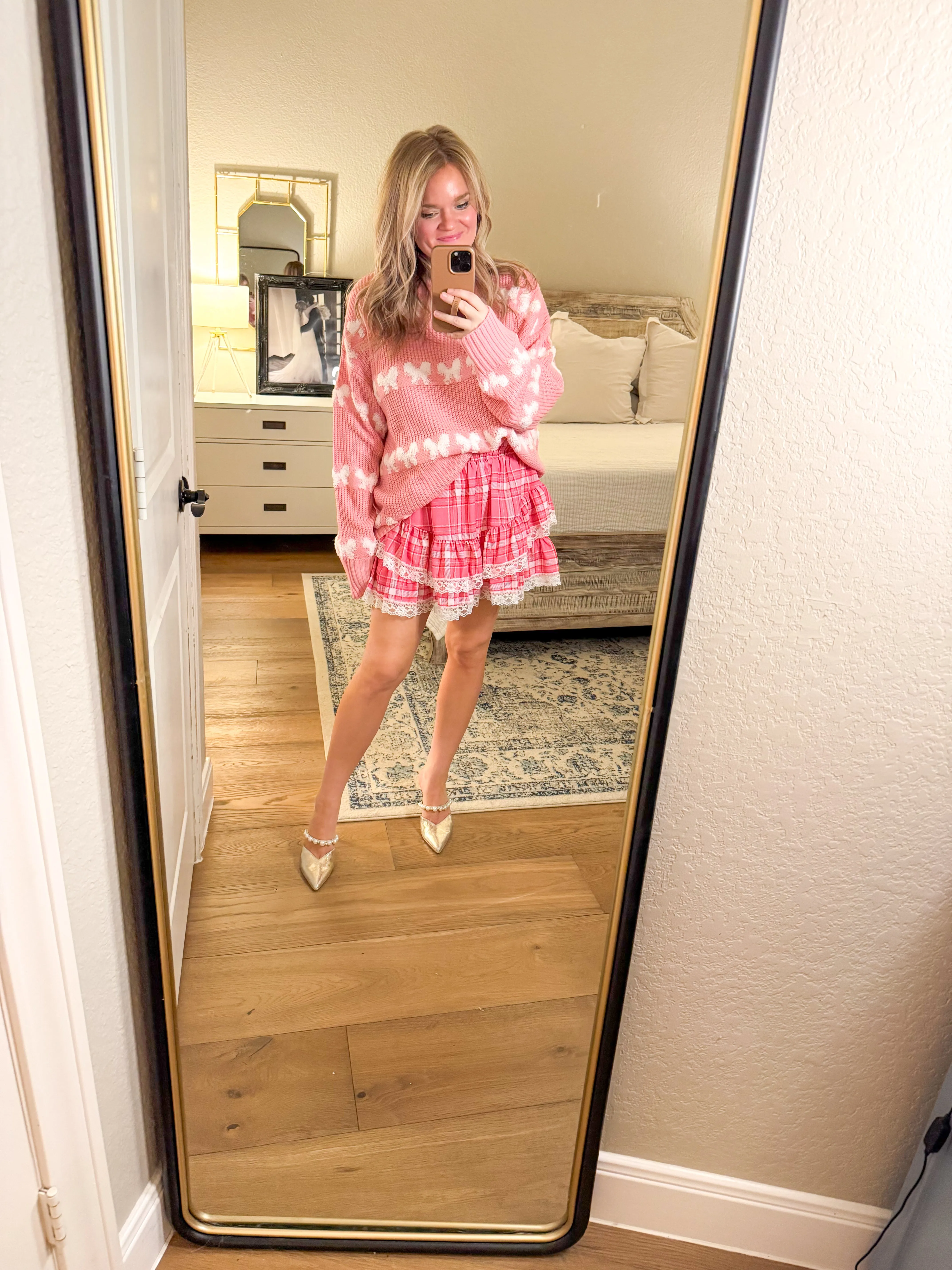 Pink Plaid Skort