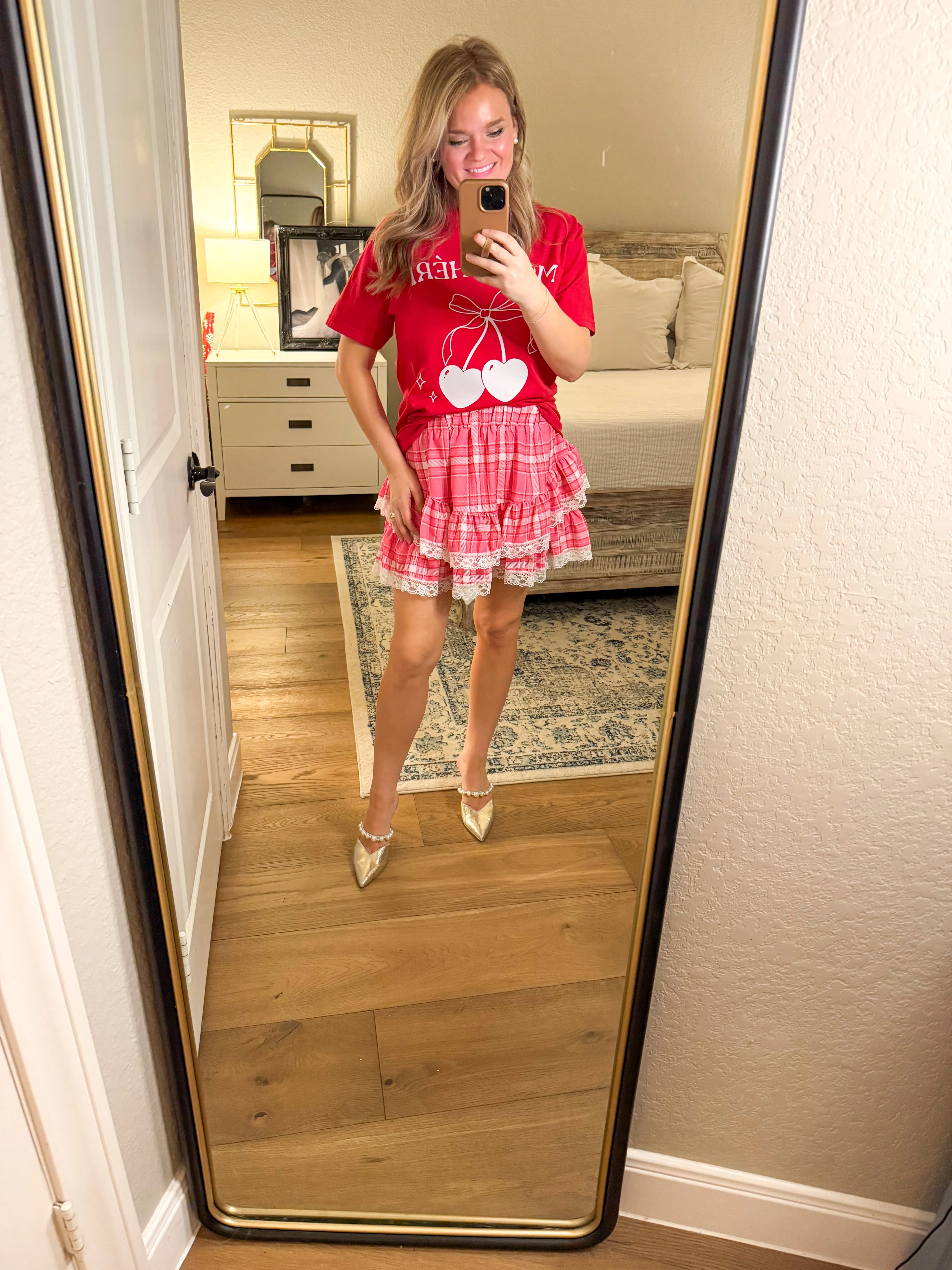 Pink Plaid Skort