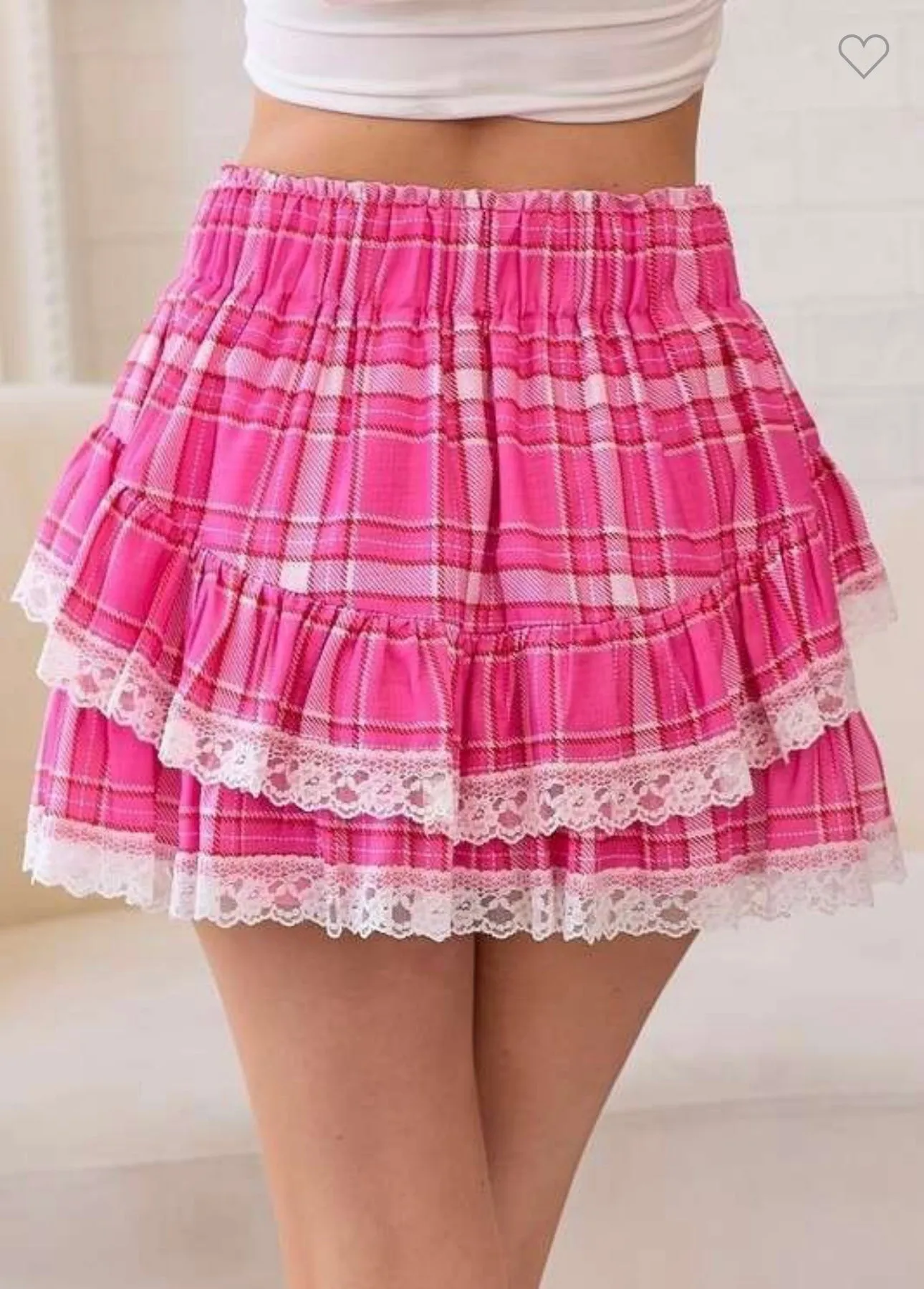 Pink Plaid Skort