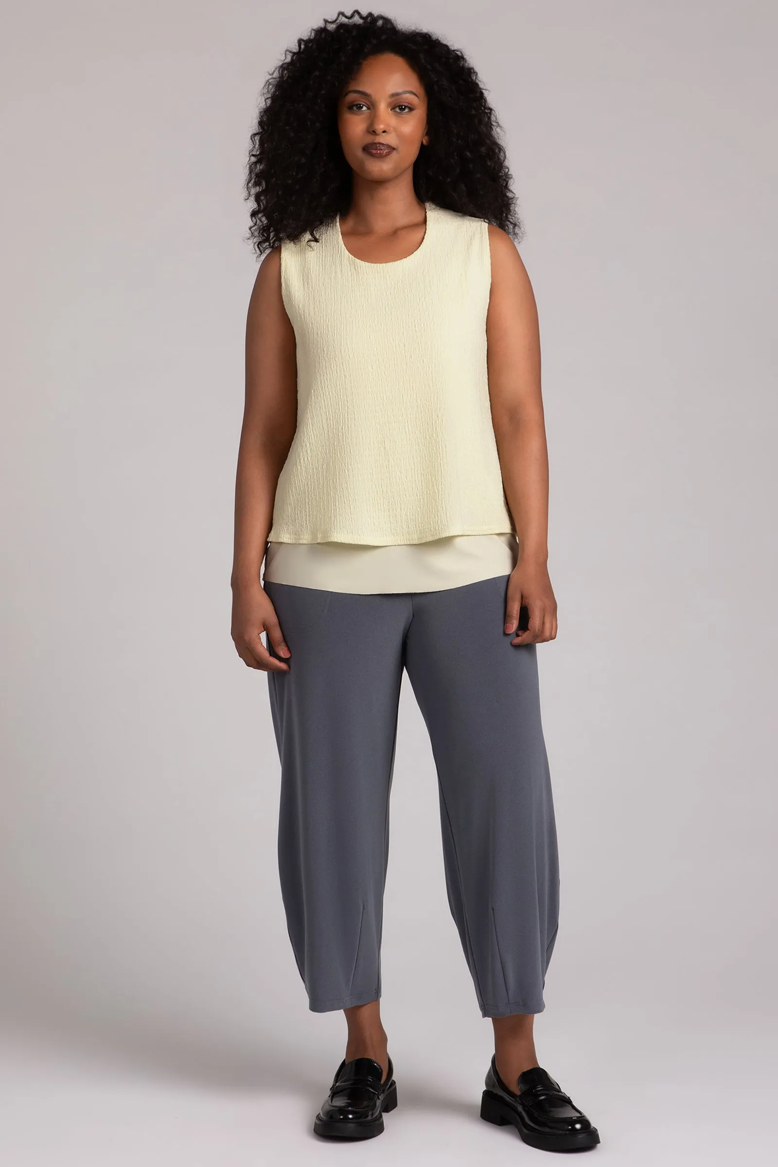 Popcorn Waffle Sleeveless Double Layer Shell