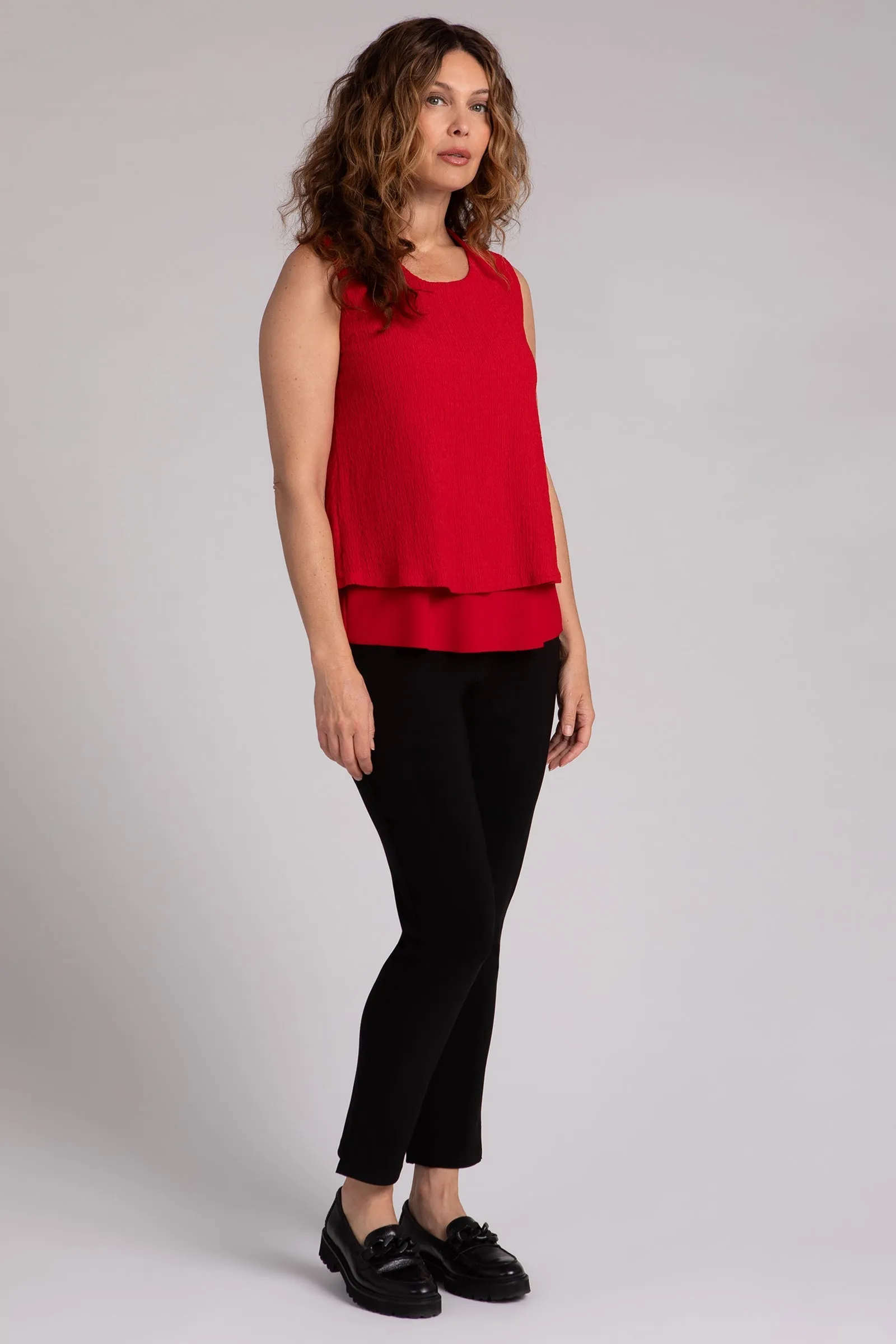 Popcorn Waffle Sleeveless Double Layer Shell