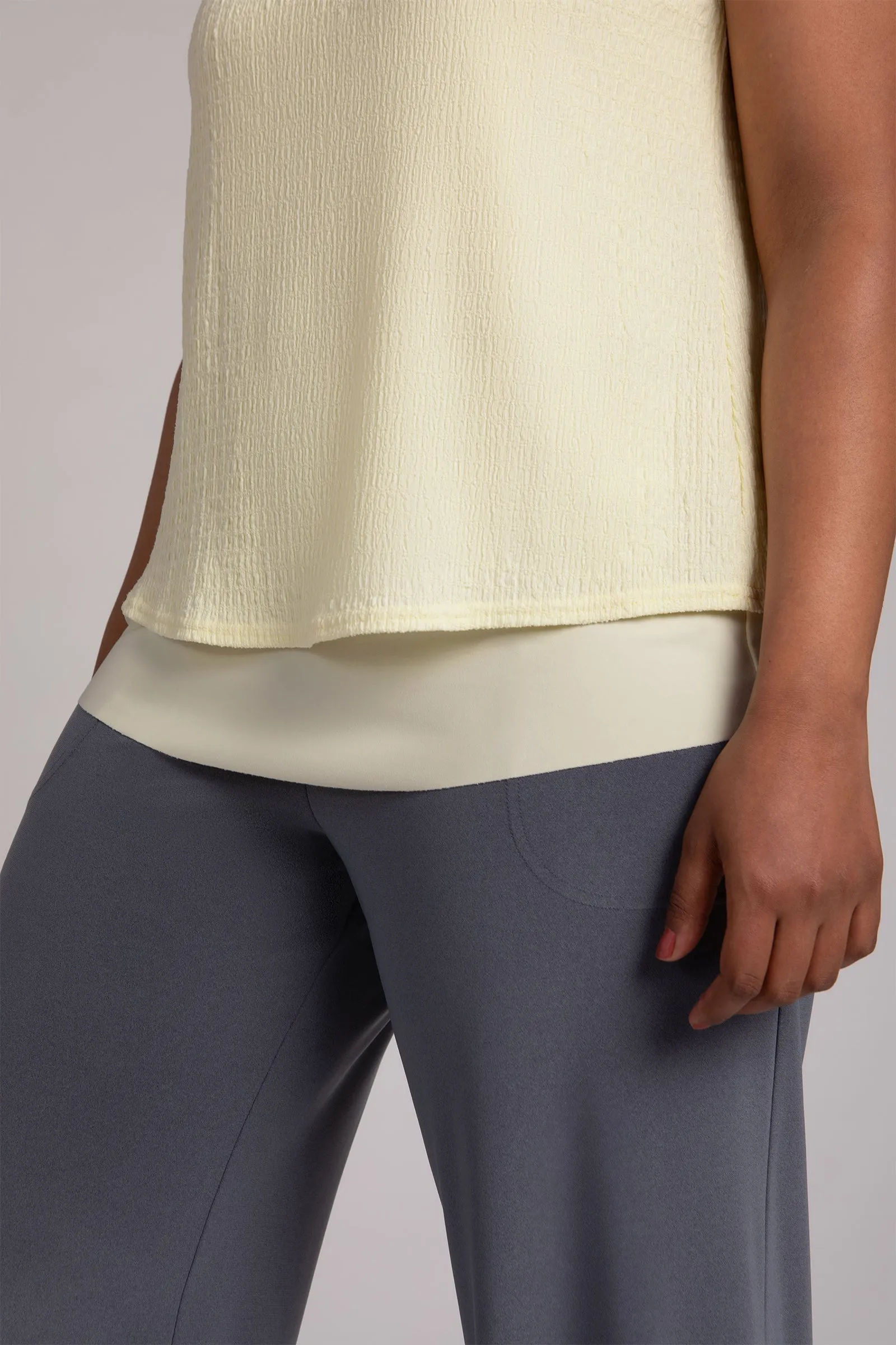Popcorn Waffle Sleeveless Double Layer Shell