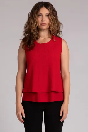 Popcorn Waffle Sleeveless Double Layer Shell