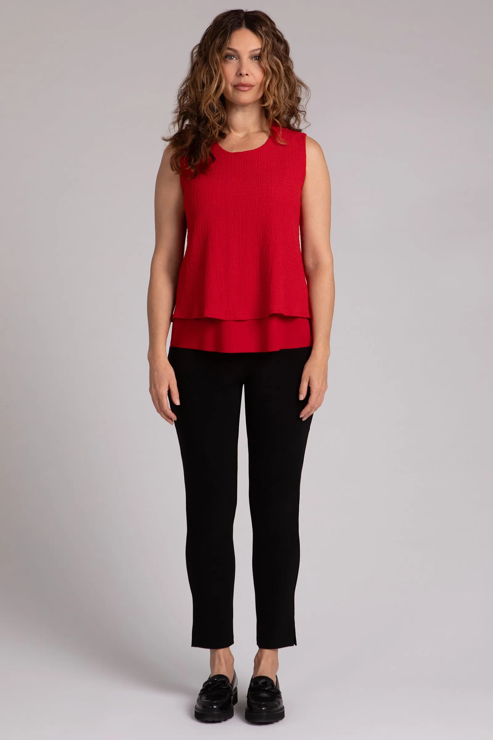 Popcorn Waffle Sleeveless Double Layer Shell
