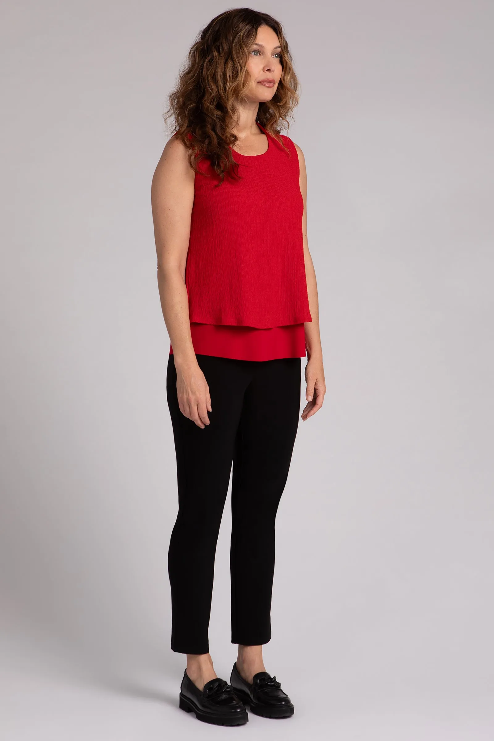 Popcorn Waffle Sleeveless Double Layer Shell