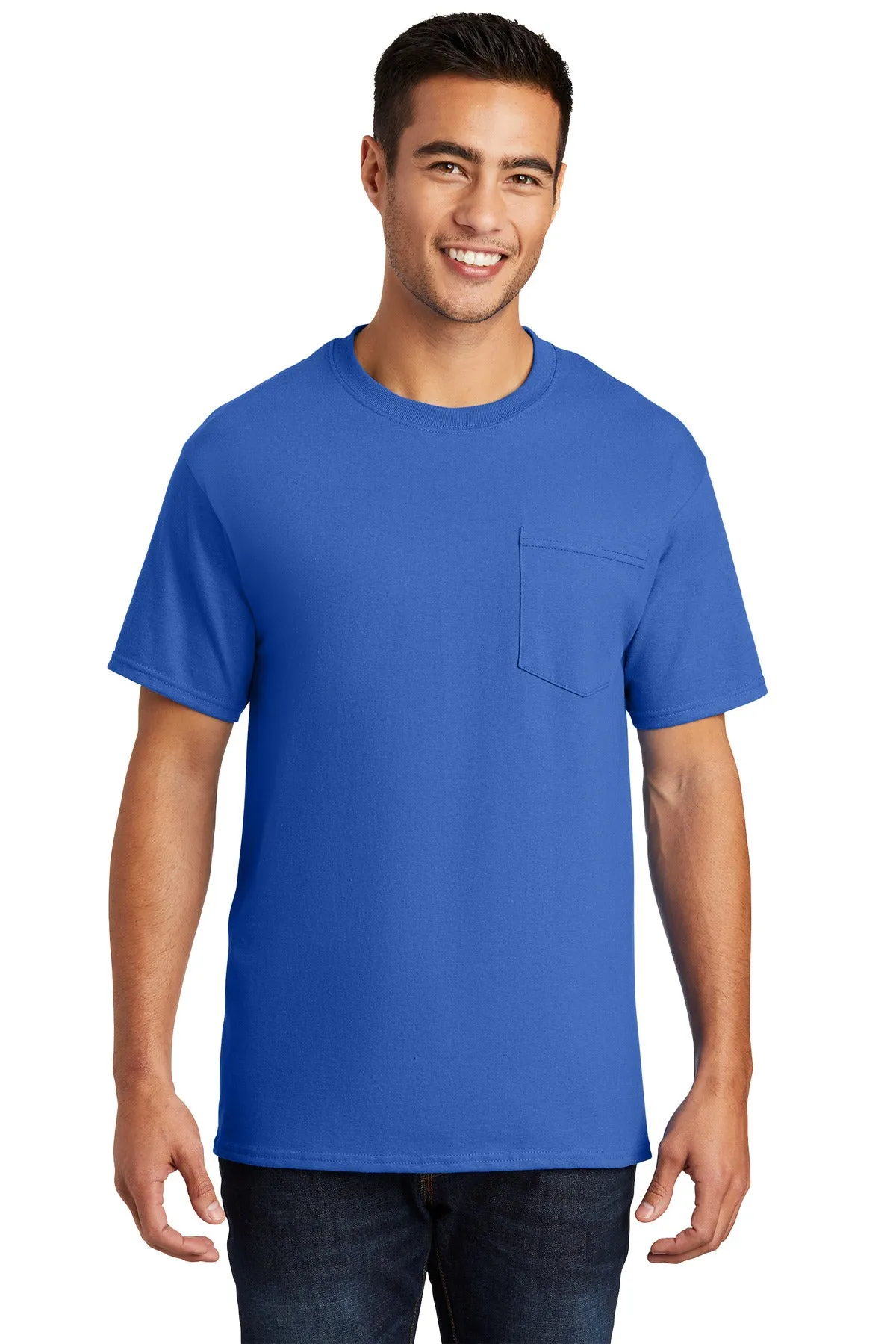 Port & Company Essential Pocket Tee. PC61P Royal
