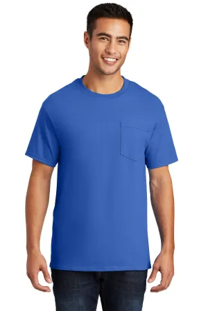Port & Company Essential Pocket Tee. PC61P Royal