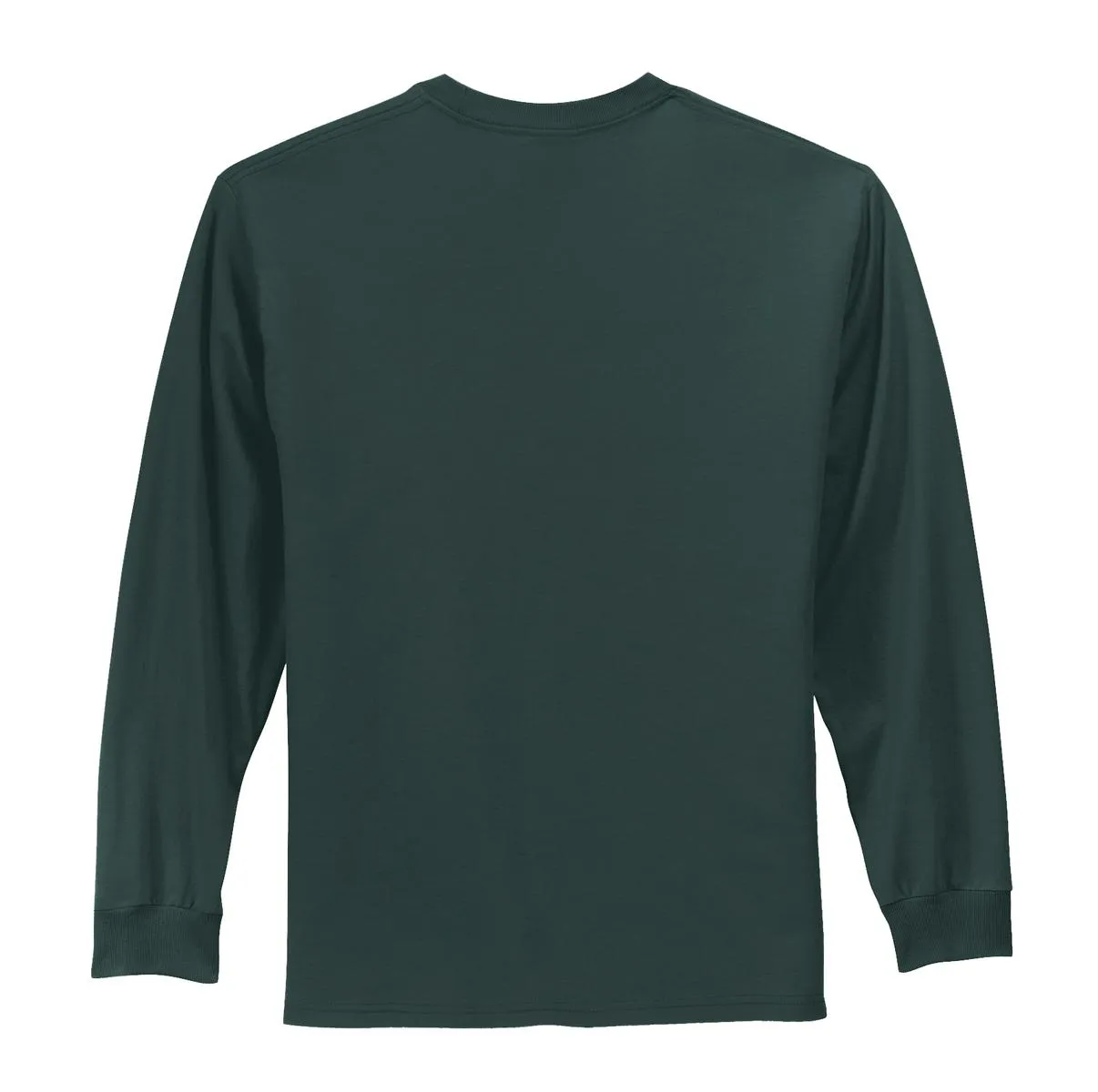 Port & Company Long Sleeve Essential Tee. PC61LS Dark Green