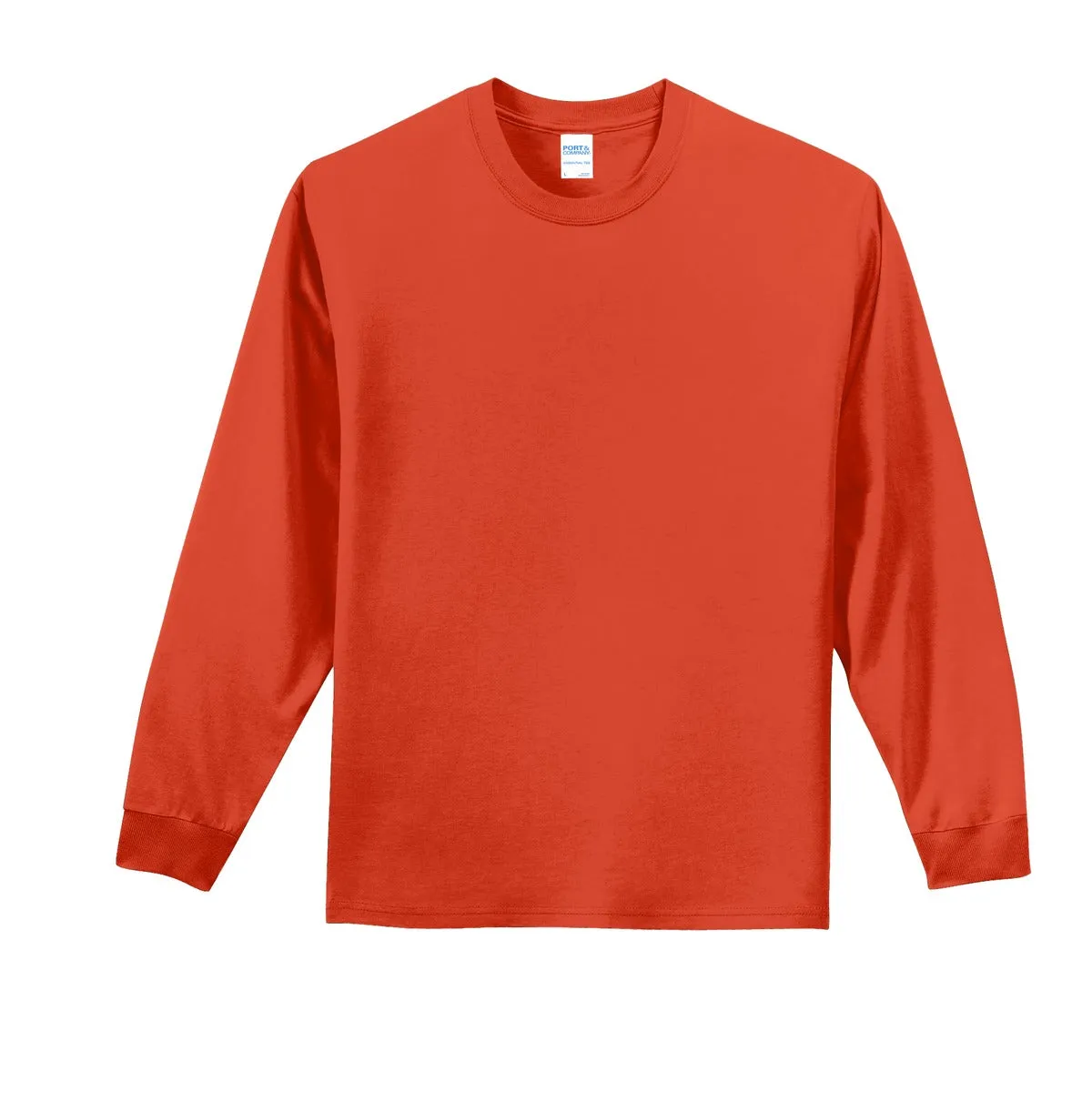 Port & Company Long Sleeve Essential Tee. PC61LS Orange