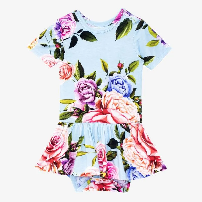 Posh Peanut - Country Rose - Short Sleeve Girls Twirl Skirt Bodysuit