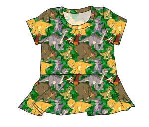 Prehistoric Pals Ladies' Peplum Top