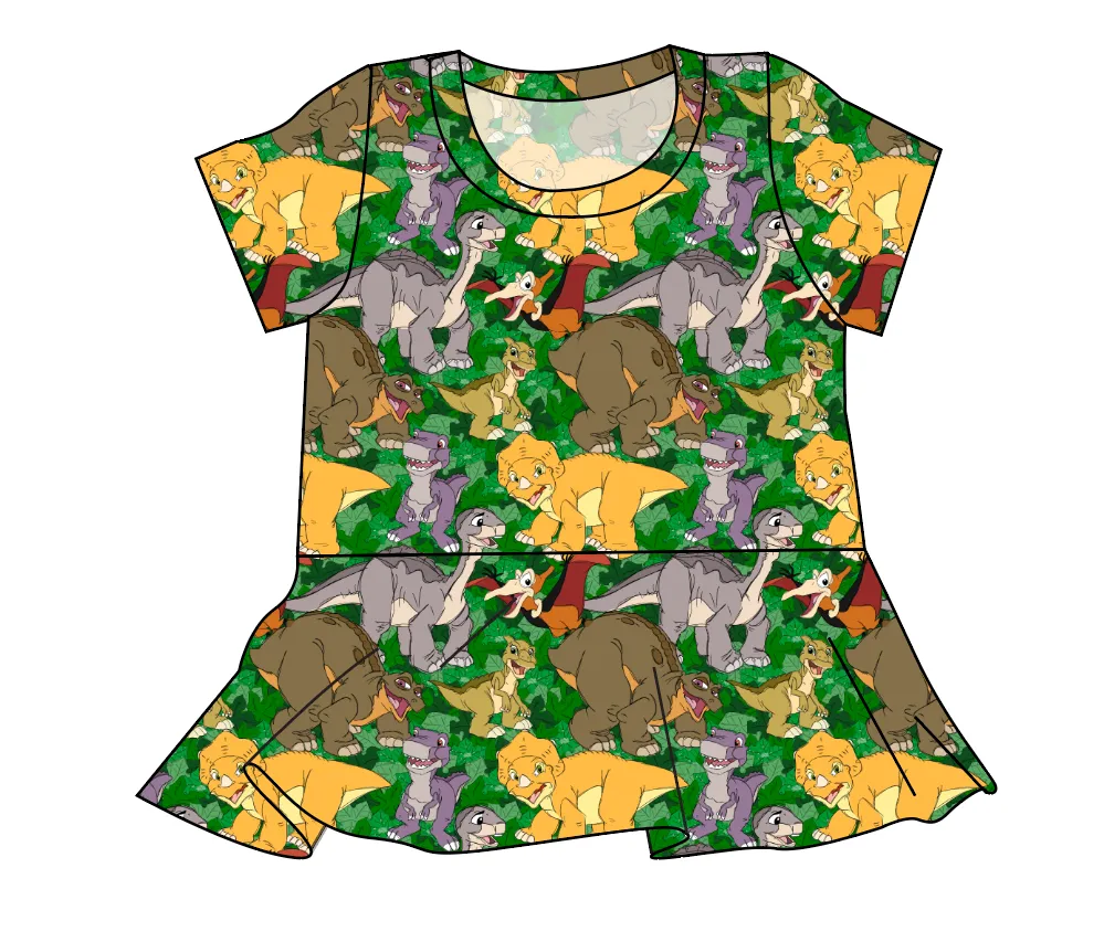 Prehistoric Pals Ladies' Peplum Top