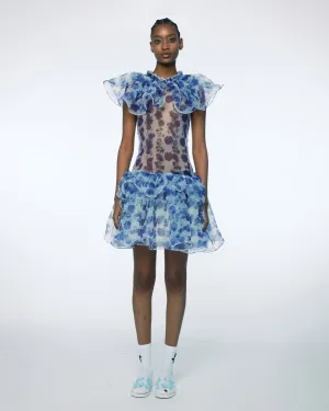 PRINTED PEPLUM DRESS