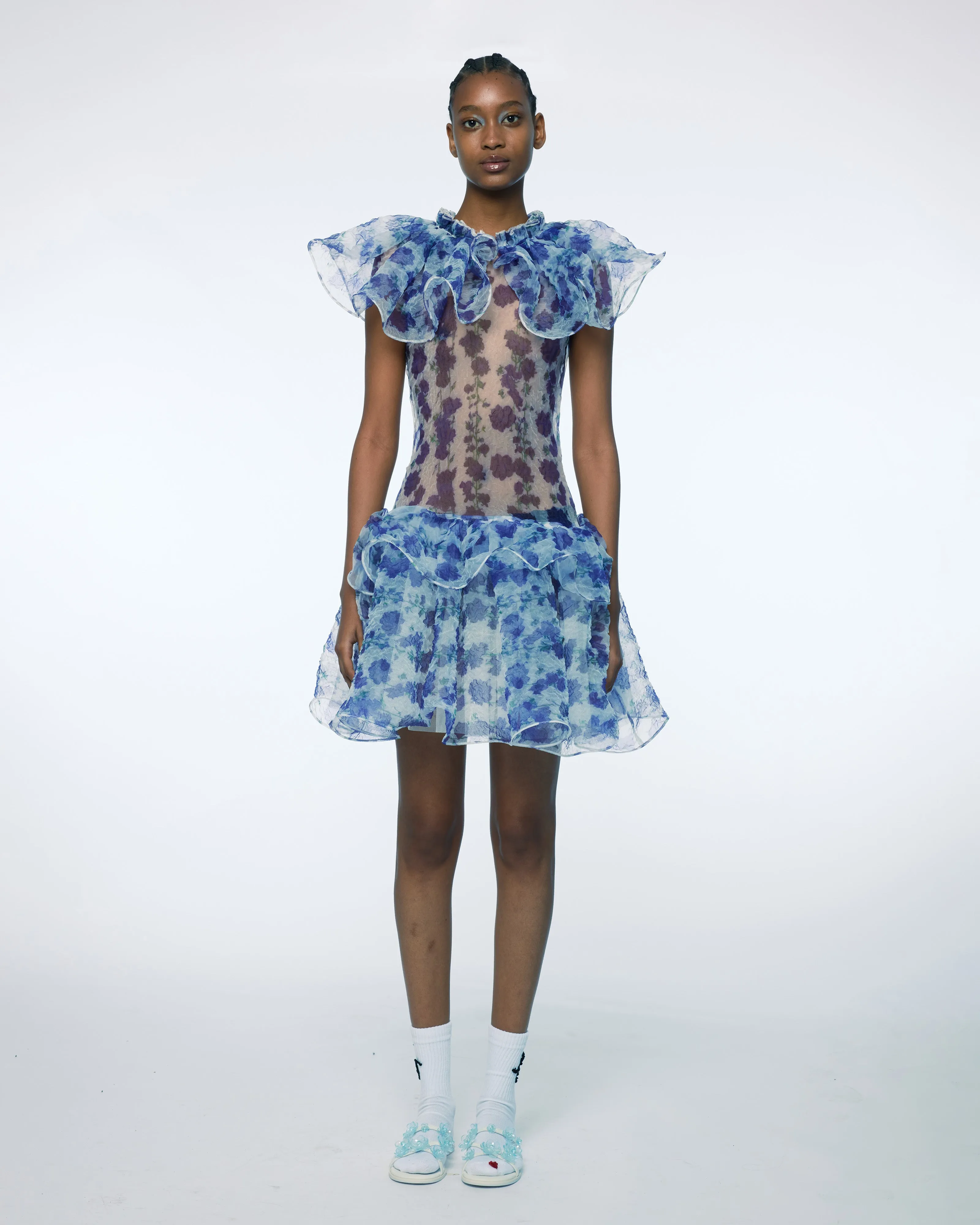 PRINTED PEPLUM DRESS