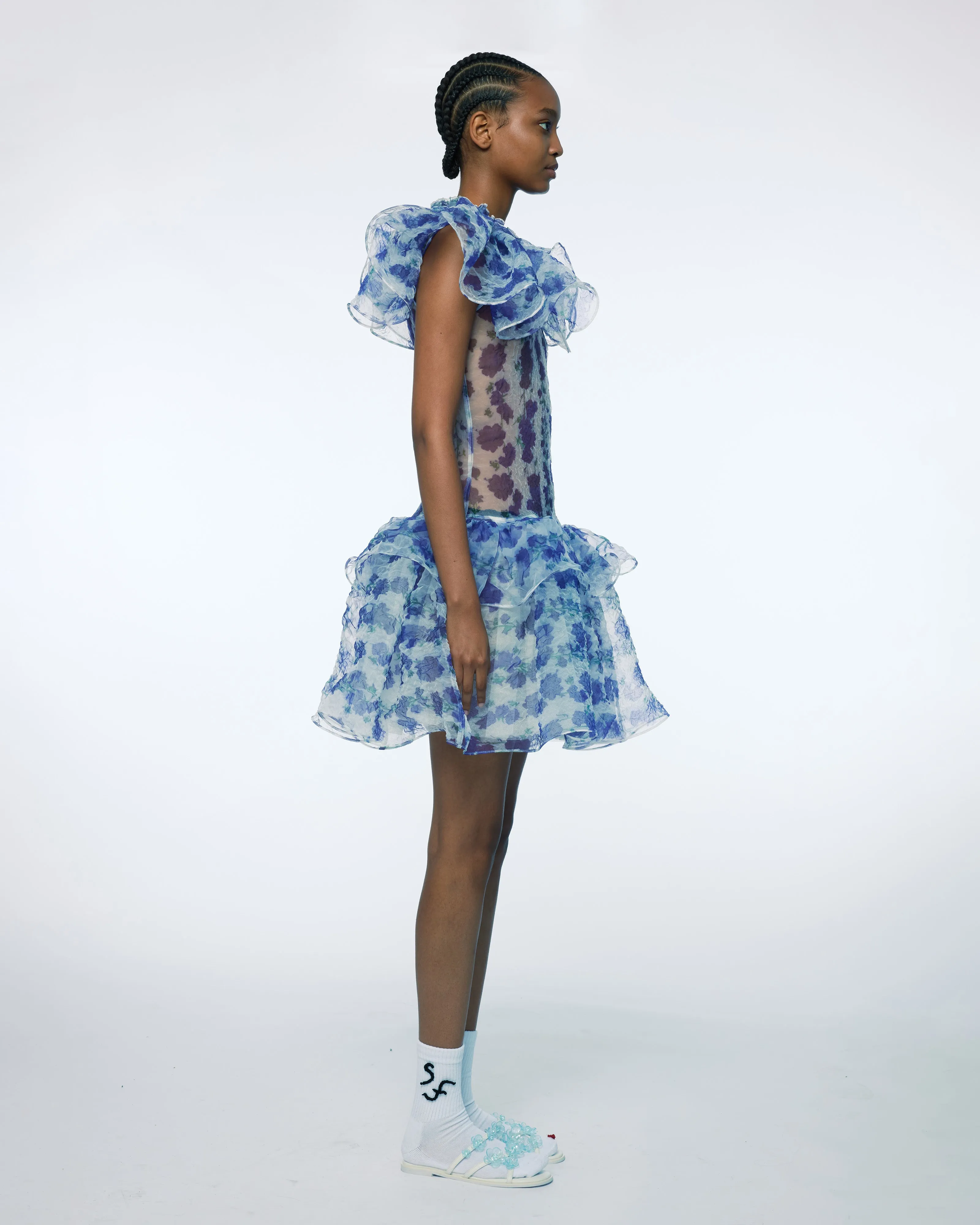 PRINTED PEPLUM DRESS