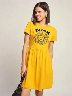 Printed Women Oversized Gathered Dresses