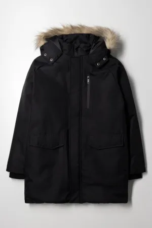 Puffer Parka Jacket Black