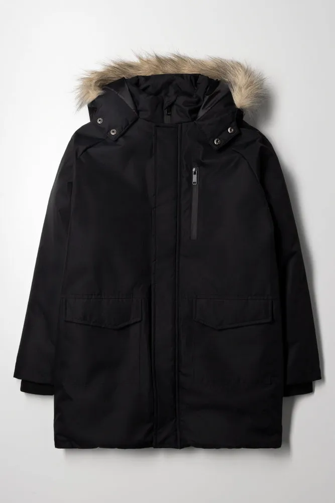 Puffer Parka Jacket Black
