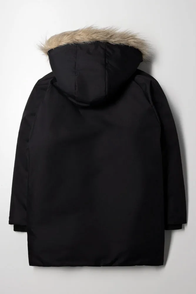 Puffer Parka Jacket Black