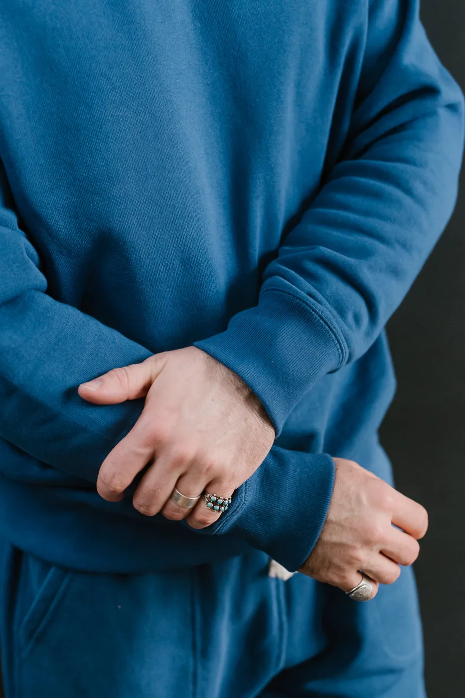 Pullover Crew Neck - Super Looper French Terry - Varsity Blue