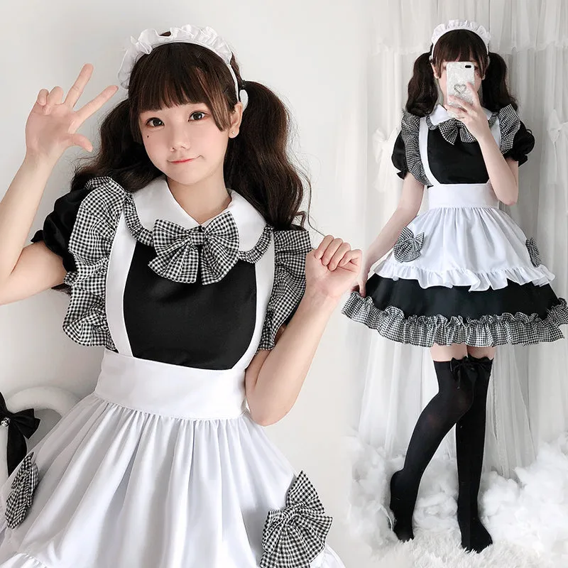 "CUTE PLAID LACE MAID" OUTFIT N010801