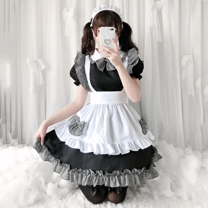 "CUTE PLAID LACE MAID" OUTFIT N010801
