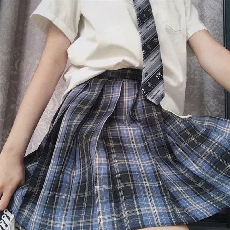 "JK BLUE BLACK PLAID" SKIRT N082706