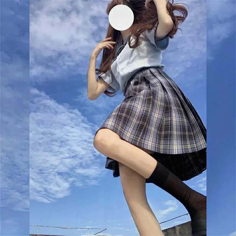 "JK BLUE BLACK PLAID" SKIRT N082706
