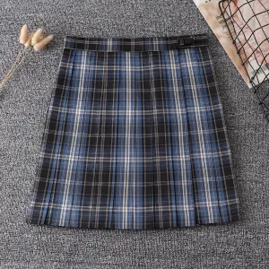 "JK BLUE BLACK PLAID" SKIRT N082706