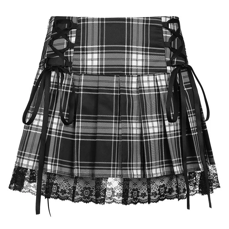 "PLAID LACE" SKIRT N030201