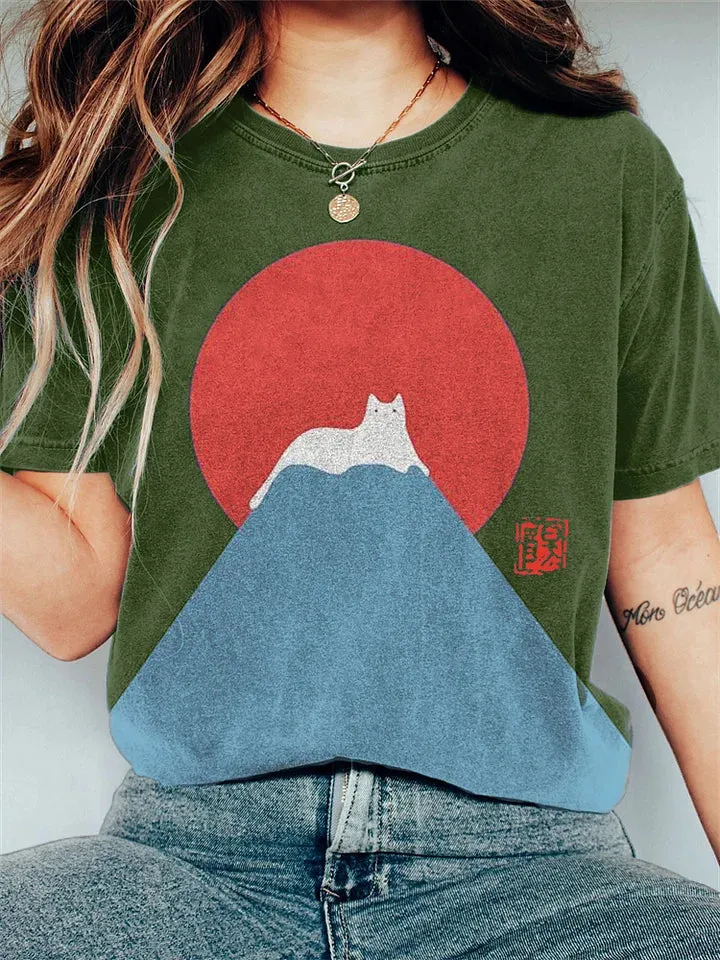 Rebeca® | Women's T-Shirt With Japanese Mountain Motif