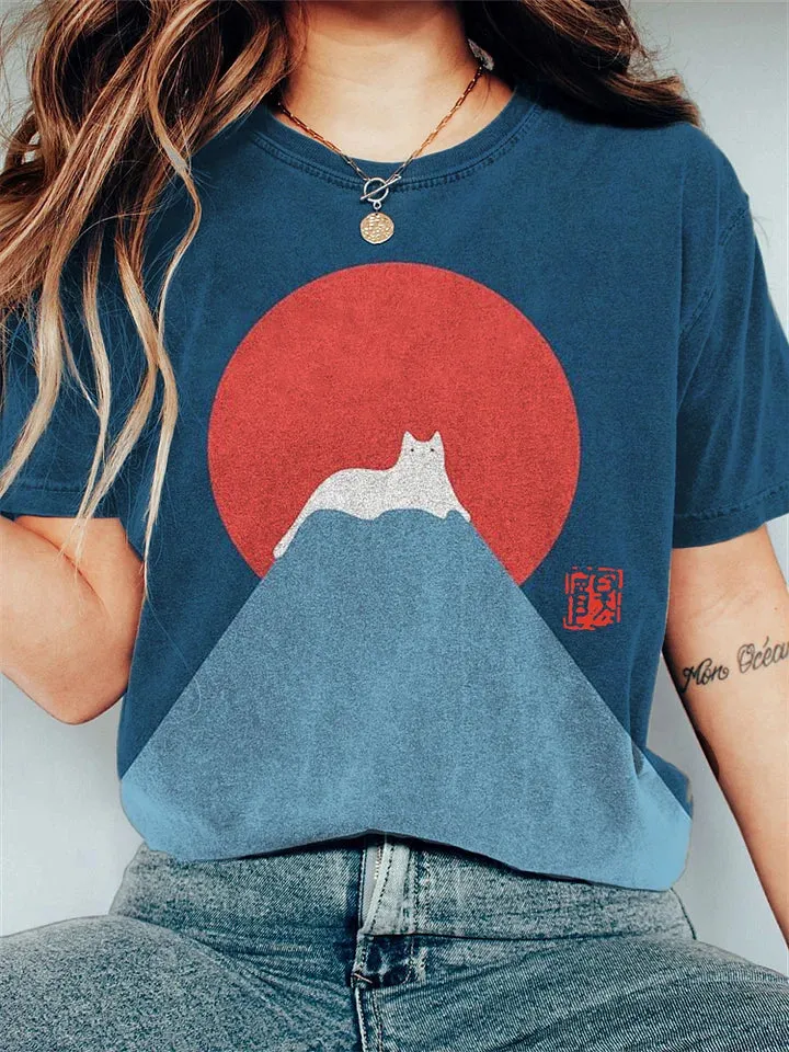 Rebeca® | Women's T-Shirt With Japanese Mountain Motif